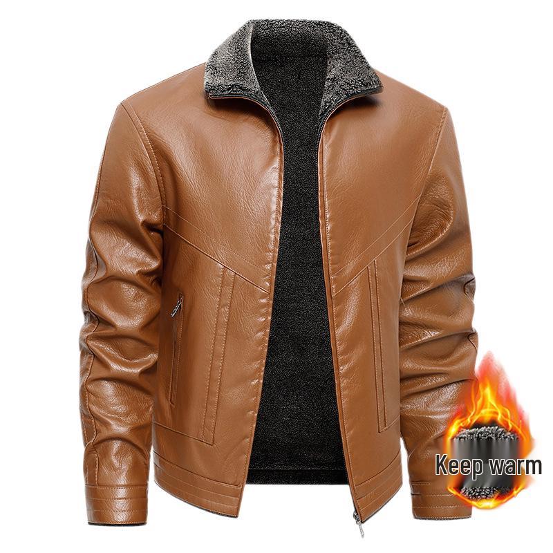Men's PU Fur-Lined Warm Leather Jacket - Winter/Autumn Bestseller