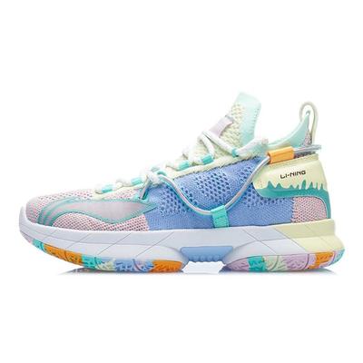 Li Ning Youth Flash 6 Trendige Bequeme Langlebige Atmungsaktive Mid-Top Basketballschuhe Kinder Basketballschuhe Fluoreszierend-Jade-Grün YKBR024-5