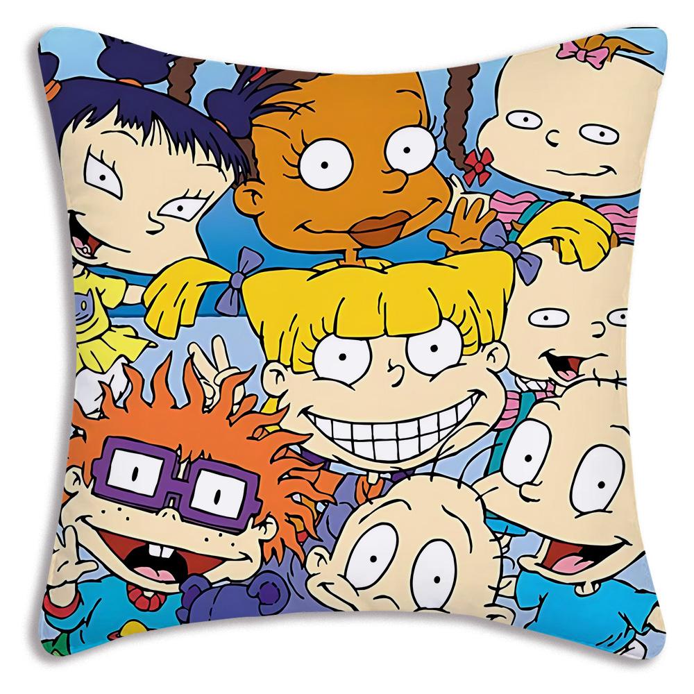 Cartoon Funny R-Rugrats Pillow Covers Cartoon Sofa Decorative Home Double-Sided Printing Short Plush Cute Cushion Cover