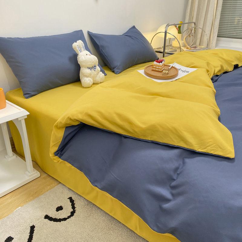 Sweet Blue Love Heart Printed Bedding Set For Girls Adults Children Bed Cover And Flat Sheet Pillowcases Soft Full Size 3/4pcs