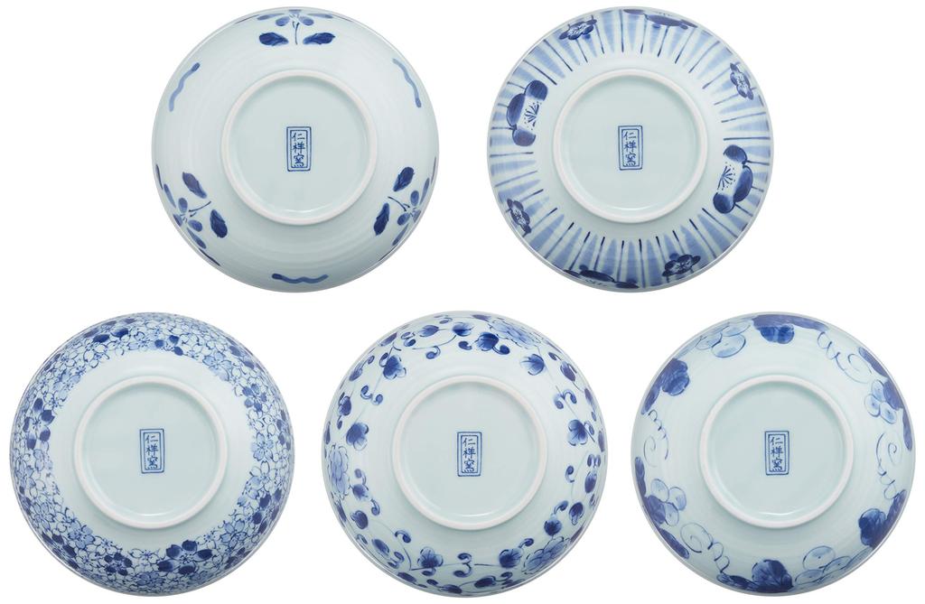 RAO3Z Ranchant Lidded Small Bowl Antique Dye Arita Made In Japan Non-Wrap Set, Multi-Color, 13.2x5cm, Design, Ware,