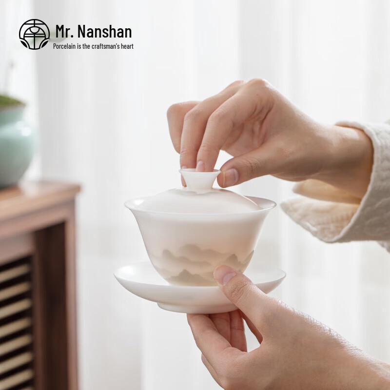 Mr. Nanshan White Porcelain Sancai Gaiwan