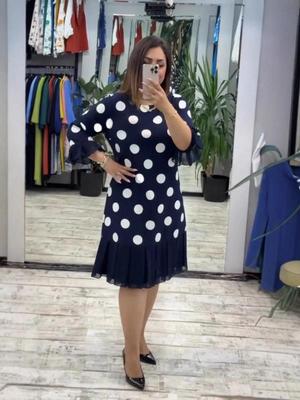 Vestido Europeo y Americano para Mujer 2025 de Lunares Plisado Patchwork