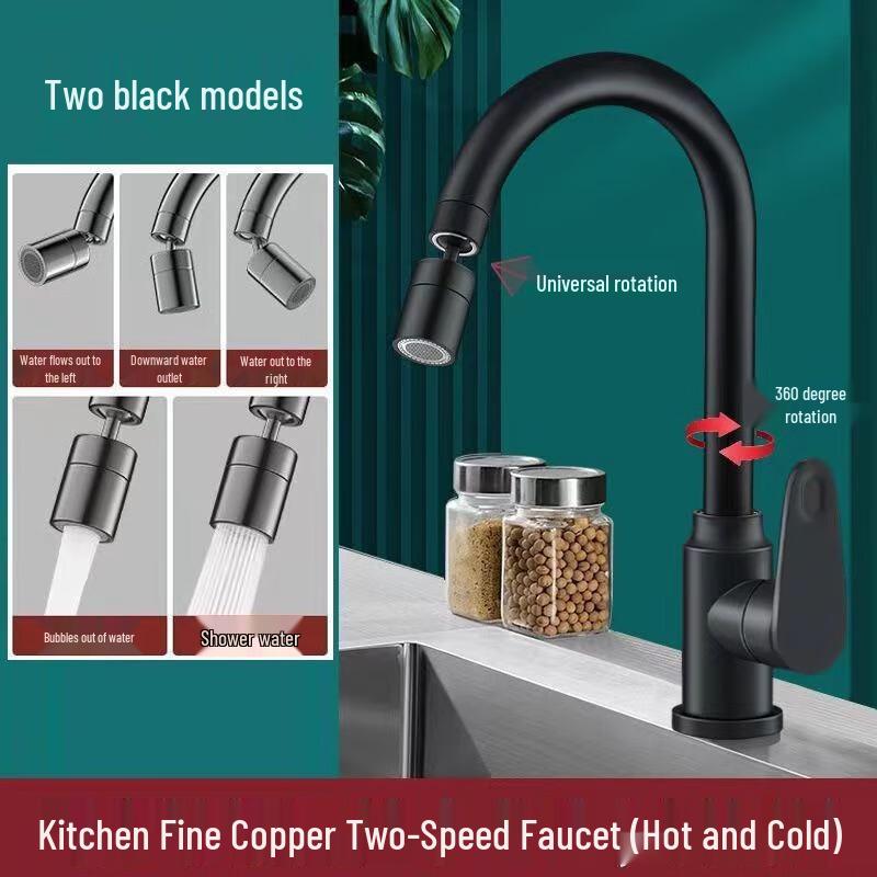 

TLXT Black Single Handle Pull-Out Kitchen Faucet