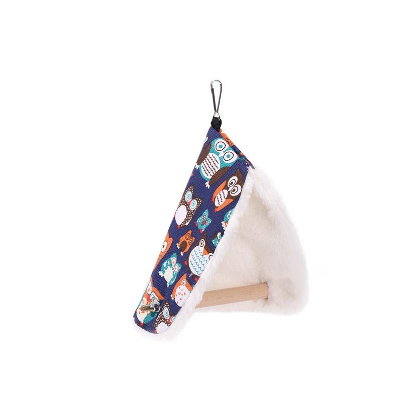 Bird Plush Perch Tent Winter Warm Triangle Hammock Nest Bed for Parrot Budgie Parakeet Cockatiel Lovebird