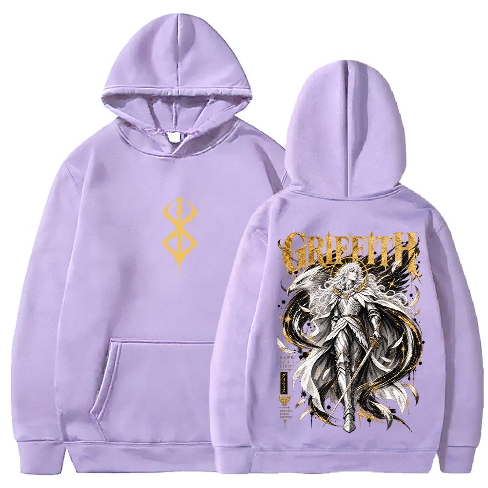Griffith Berserk Manga Printed Hoodies Harajuku Vintage Streetwear Men Women Clothing Fall Winter Long Sleeves Fleece Hooded Top