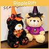 Halloween Witch Hat Teddy Bear Plush Toy Stuffed Doll Bedroom 28cm Decoration