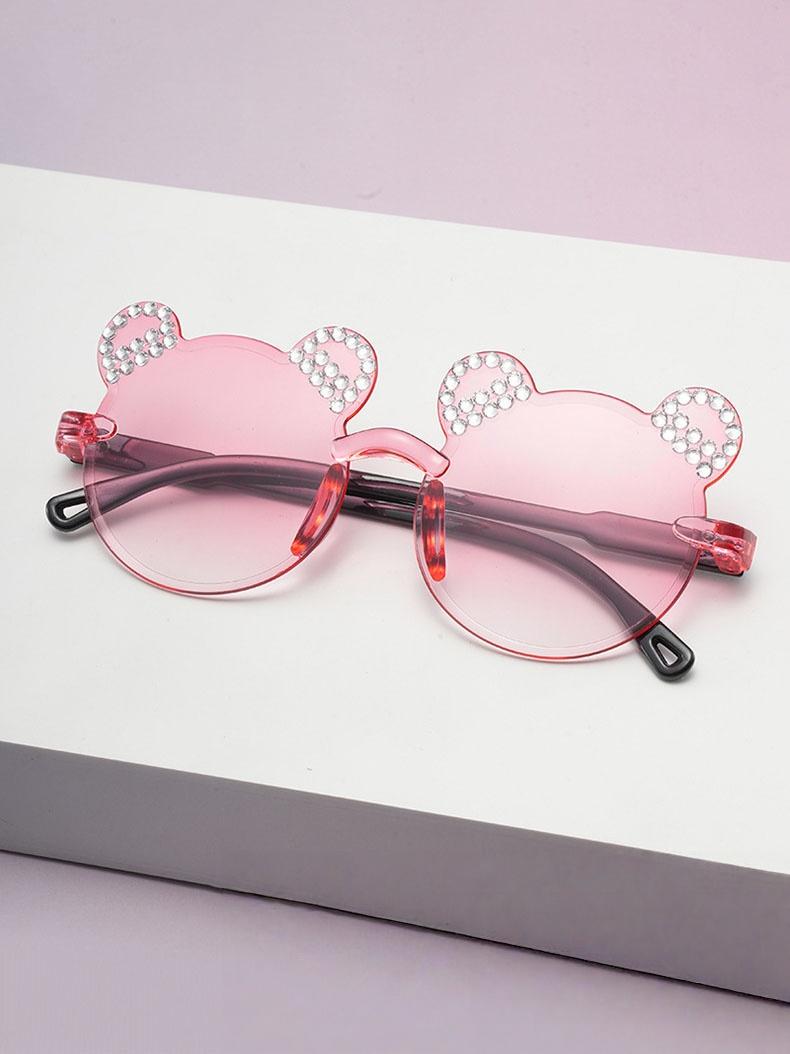 

Adorable Bear Ear Rimless Kids Sunglasses UV Sun Protection Cartoon Shades for Children Ideal for Birthday Sun Glasses KJ189