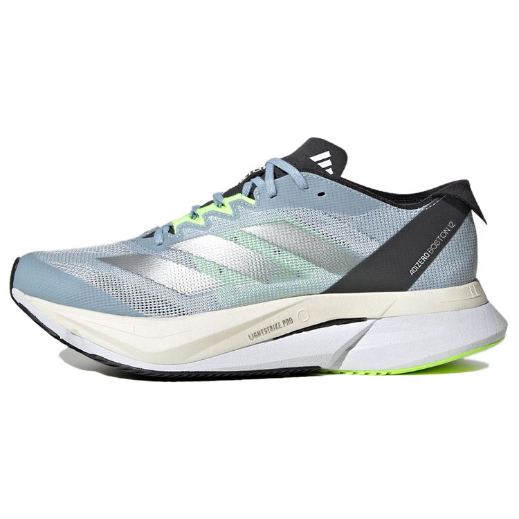 Adidas Adizero Boston 12 Comfortable Versatile Mesh Low-Top Carbon Plate Training Running Shoes Women sneaker Blue Silver Black HP9703