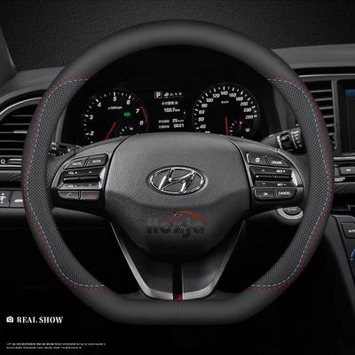 Car Leather Steering Wheel Cover for Hyundai NEXO IONIQ 5 6 9 XRT N Line EV 2019 2020 2021 2022 2023 2024 2025 Accessories