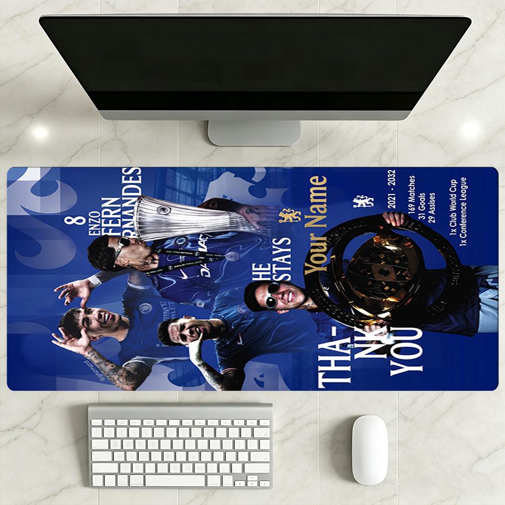 Chelsea Fc Football Player Personalized Text Mouse Pad Keyboard Mat Desktop Mouse Pad Non-Slip Rubber Base Perfect Gift for Gamers And Professionals