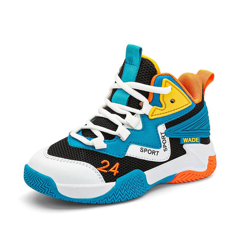 Children's Basketball Shoes 2025 Autumn New Boys Breathable Shoes Medium and Older Children Soft Sole Non-slip Wear-resistant Training Men's Ball