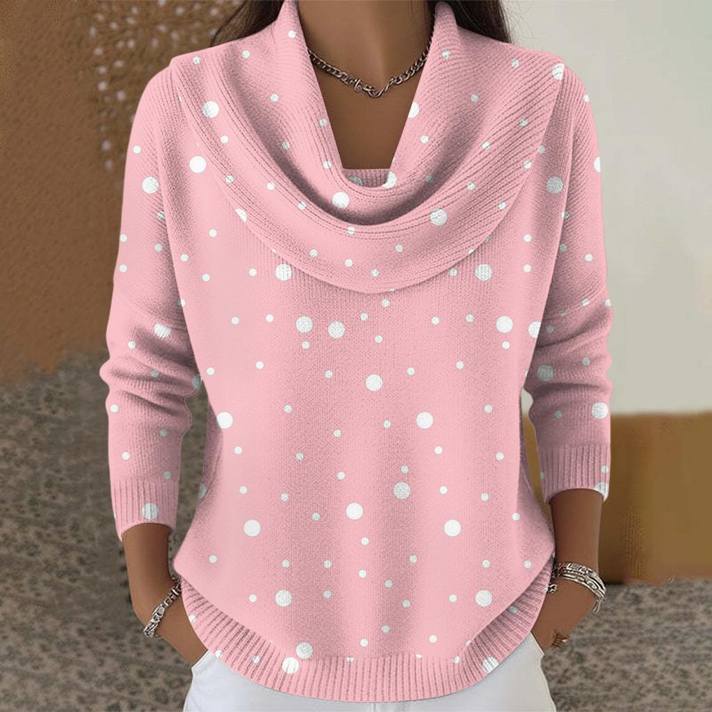 Women's Casual And Fashionable Round Neck Long Sleeved Printed Top Sweater