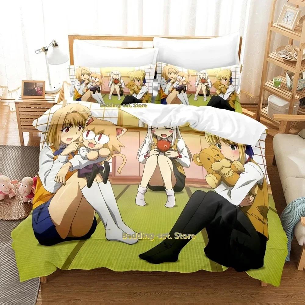 Ložní prádlo Carnival Phantasm, sada pro jednu osobu, dvě postele, manželskou postel velikosti King, sada pro dospělé a děti, povlečení do ložnice, 3D anime, prostěradlo