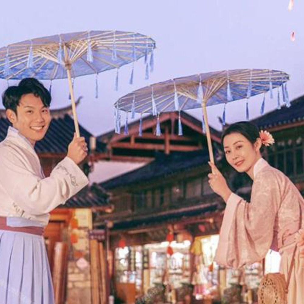 70cm Seidenstoff Quasten Schirm Chinesischer Stil Antiker Tanzschirm Mädchen