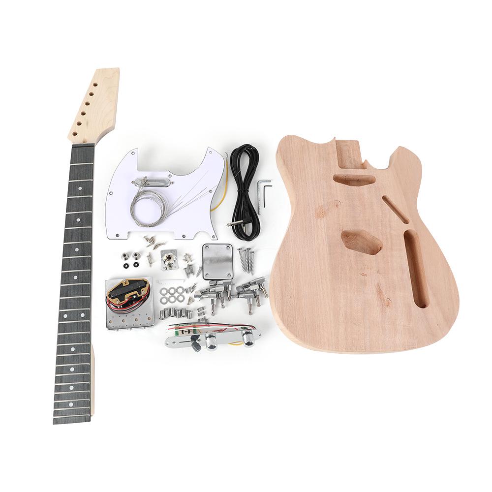 DIY Electric Guitar Kit: Semi-finished Rock Musical Instrument with Body and Neck.