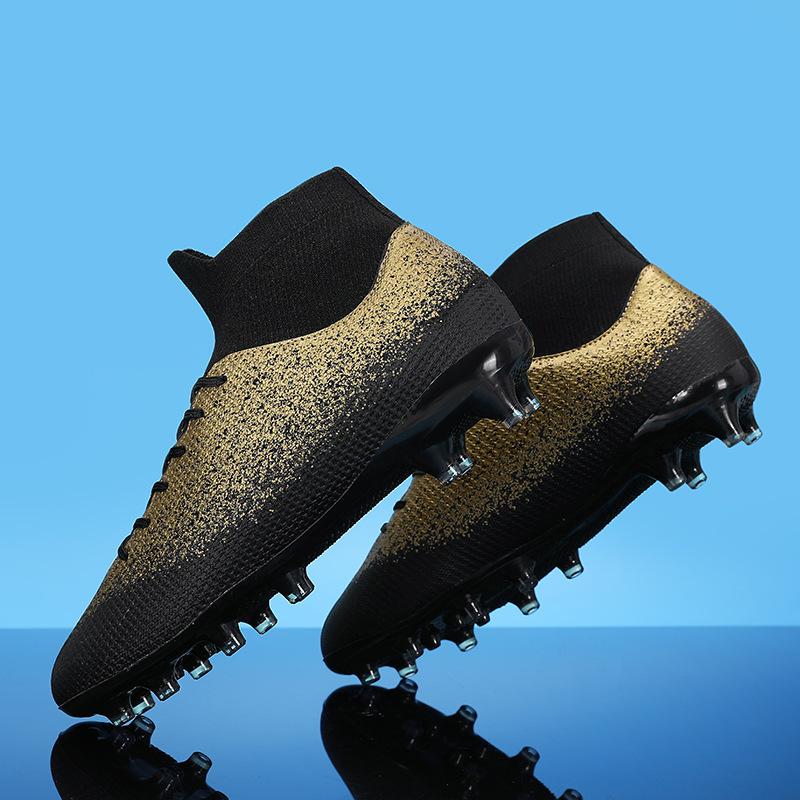 New Student Adult High Heels Non-slip, Breathable and Wear-resistant High-top Football Shoes Professional Game Comfortable Stickers Versatile
