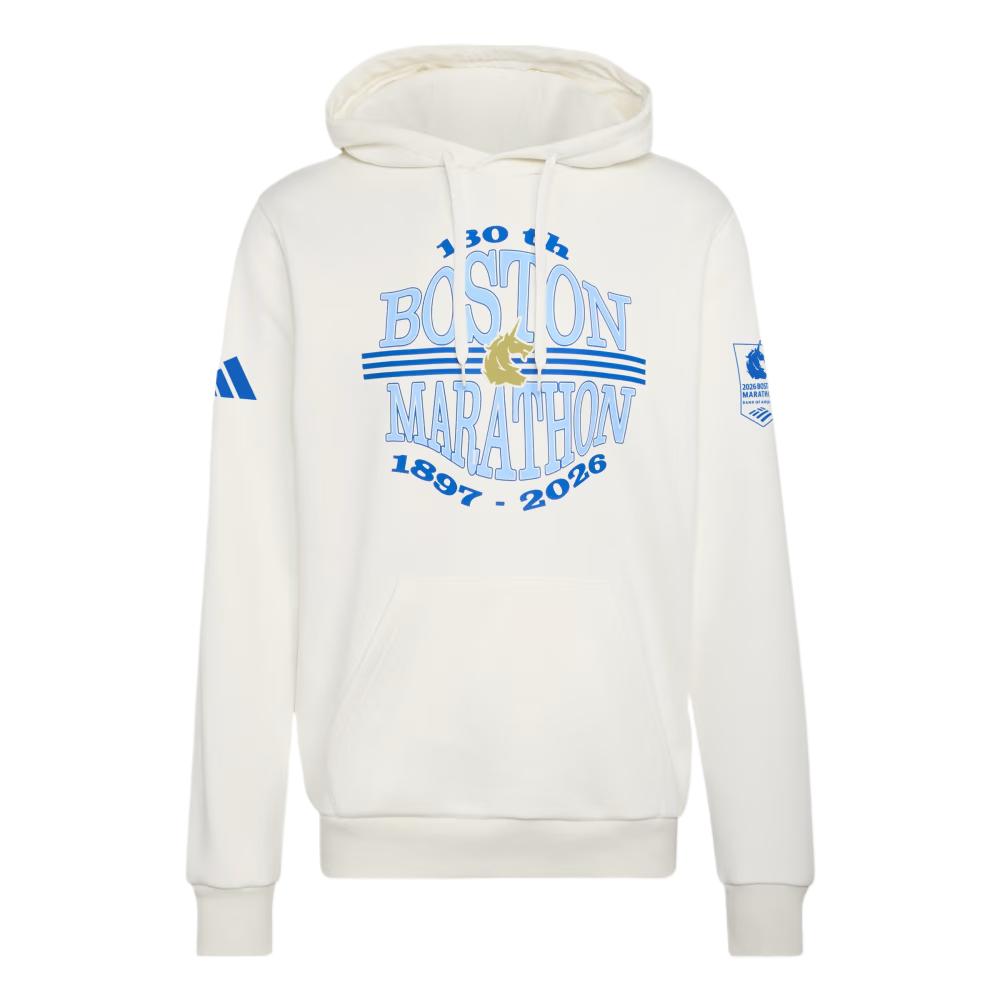 adidas Men s BAA Boston Marathon 2026 Graphic Hoodie Off White KG4572 S