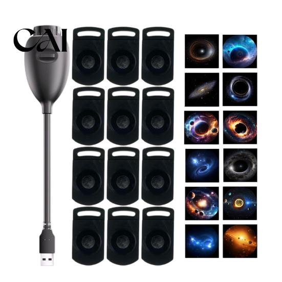 Interior Car Decoration Accessories USB Starry Sky Projection Lamp, Manual Focus Projector Light, Night Light for Vehicle Ambient Room, Romantic