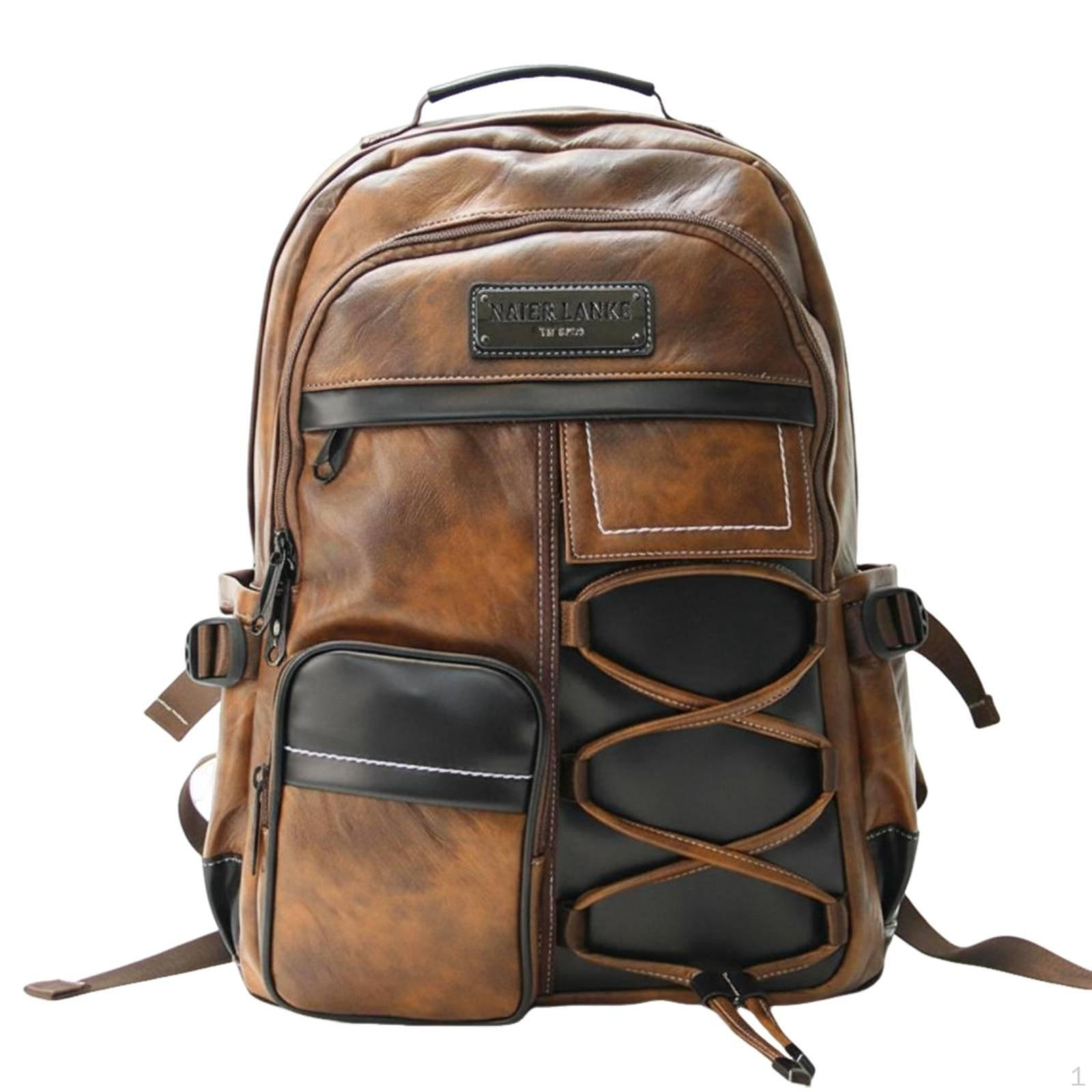 Retro School Backpack Waterproof Vintage Design Rucksack WaterResistant for Men,