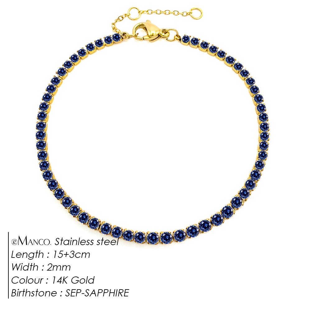 EManco Elegantes Geburtsstein-Tennisarmband mit Zirkonia-Diamanten