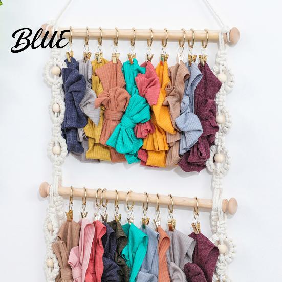 Hair Accessories Organizer Style Cotton Installation Hand Holder Easy Claw Clip Knitting Boho Wall Mounted