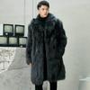 Autumn and Winter New Imitation Fox Fur Phantom Fox Men's Mid-length Coat Suit Collar Loose Men's Warm Jacket