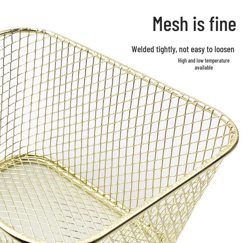 Square Mesh Deep Frying Basket and Filter Screen for French Fries and Chicken Wings