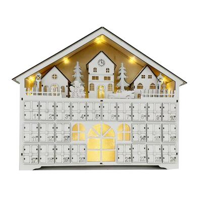 Wooden Christmas Advent Calendar Reusable 24 Days Countdown Decoration Detachable Drawers Box Tabletop DIY Countdown Calendar