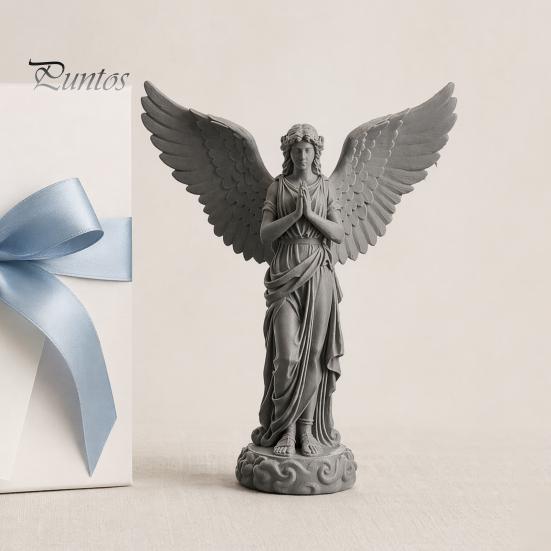 Tisch-Engelsstatue 3D-gedruckte betende Figur, Retro-Schutzengel-Statue Ornament, Künstlerische geflügelte Frauendekoration für Zuhause, Büro, Einweihung