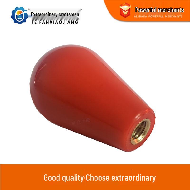 Black Red Bakelite Oval Handle Knob with Bright Finish - M6/M8/M10 Sizes