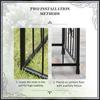 Metal Garden Arbor Arch with Double Doors, 2 Side Planter Baskets, Climbing Vine Frame, Black