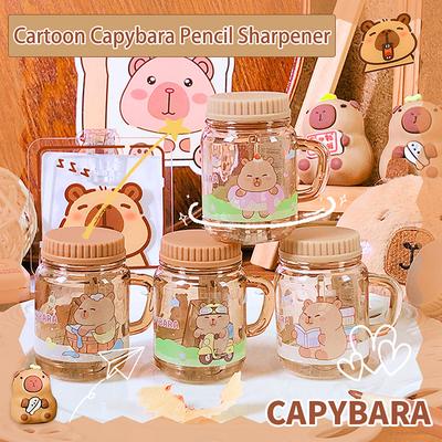 2 szt. Kawaii Przenośna temperówka Kapibara Kreatywna kreskówkowa temperówka Biurowe artykuły szkolne Artykuły piśmiennicze dla uczniów Prezenty