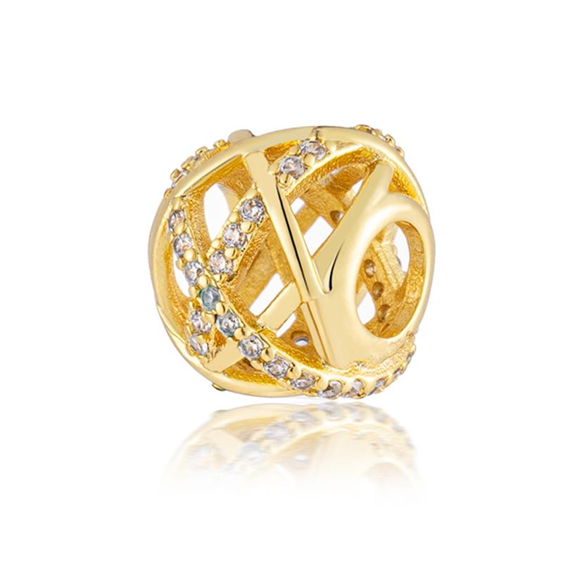 Perline Charm Oro Scintillante Pendenti Originali Europei Snake Fit Bracciale in Rame Collana Perline Per Gioielli Fai da Te Regalo Donna