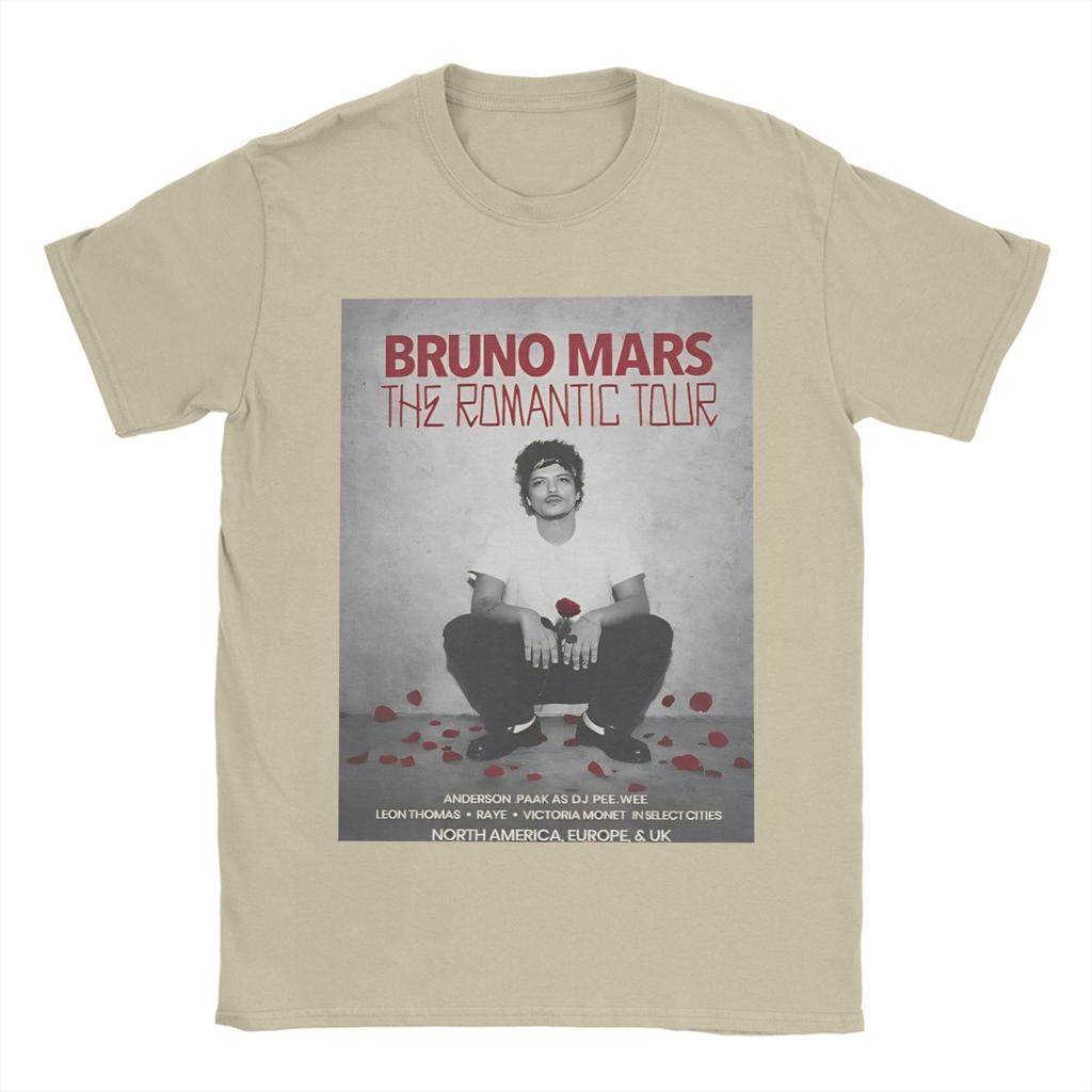 Bruno Mars The Romantic Tour 2026 Camiseta Póster Hombre Algodón Impresionante Camiseta Cuello Redondo Camiseta Manga Corta Ropa 4XL 5XL