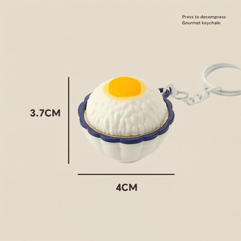 Food Shaped Anti Anxiety Stress Relief Keychain Realistic Creative Soft Squeeze Toy Key Ring for Kids Gift