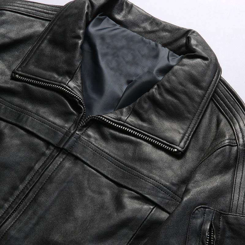 New Spring Flying Suit Leather Leather Jacket Men's and Women's Sheepskin Jacket