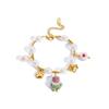 Zarter Keramikblumen-Armreif Imitation Perlen Armband Leichtes Design Für Jeden Tag Elegant
