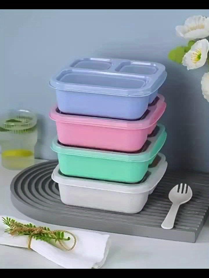 4Pcs Very Exquisite Set Of Snack Boxes, Lunch Box Can Be Reused, Microwave Heating Suitable For School, Work, Travel