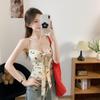 #Summer new sweet and spicy style kt printed sling vest, nun one-piece chest pad versatile top