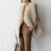 Autumn and winter new wool vest women's winter medium and long wool coat loose vest apricot gray