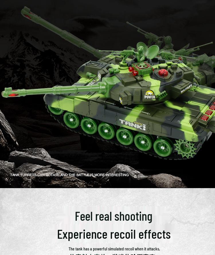 Large RC Parent-Child Tank Battle Toy: Rechargeable, Tracked Off-Road 2.4G Cannon Vehicle