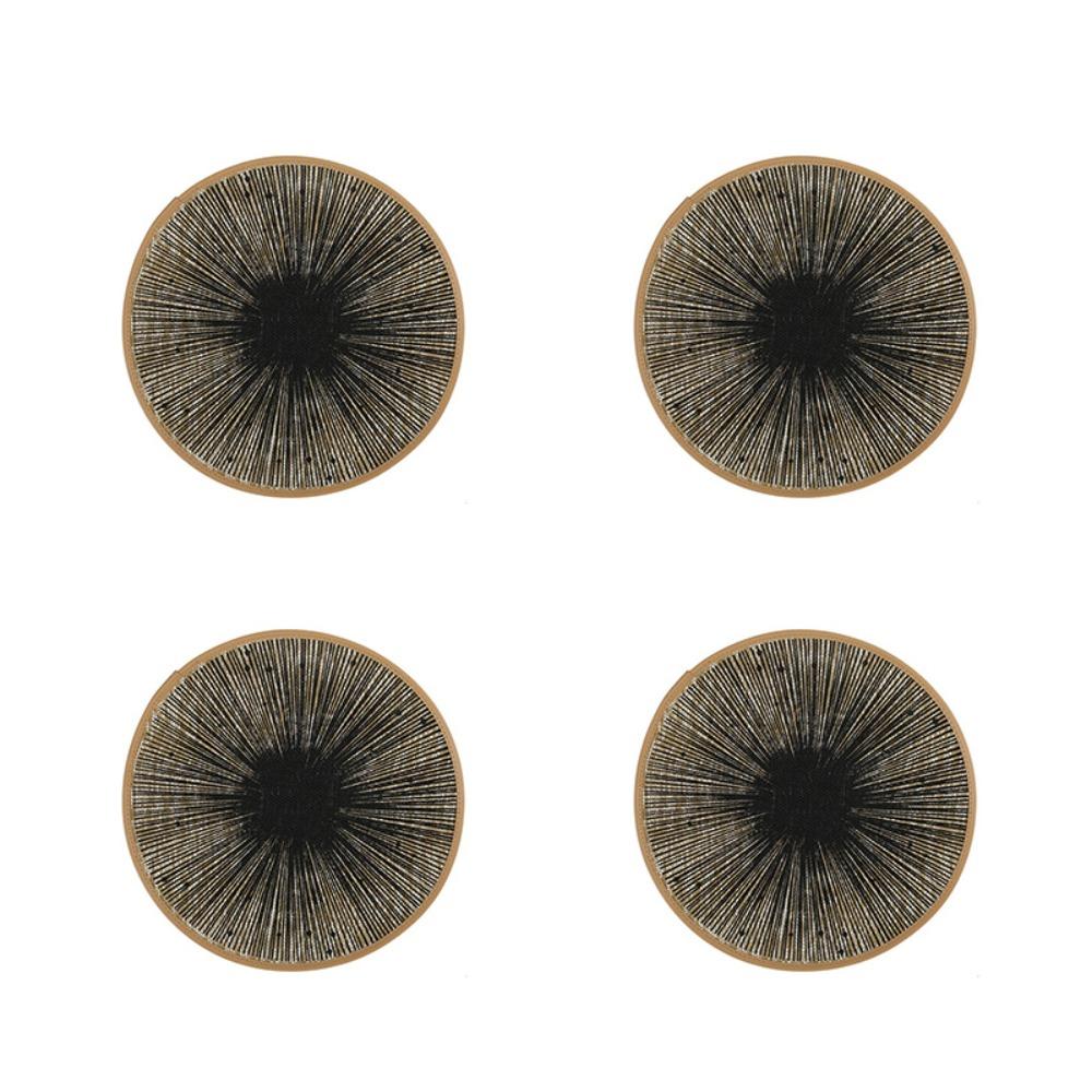 

4PCS Ray Pattern Round Burlap Macrame Placemats Rustic Style Dinnerware Mat Party Style C