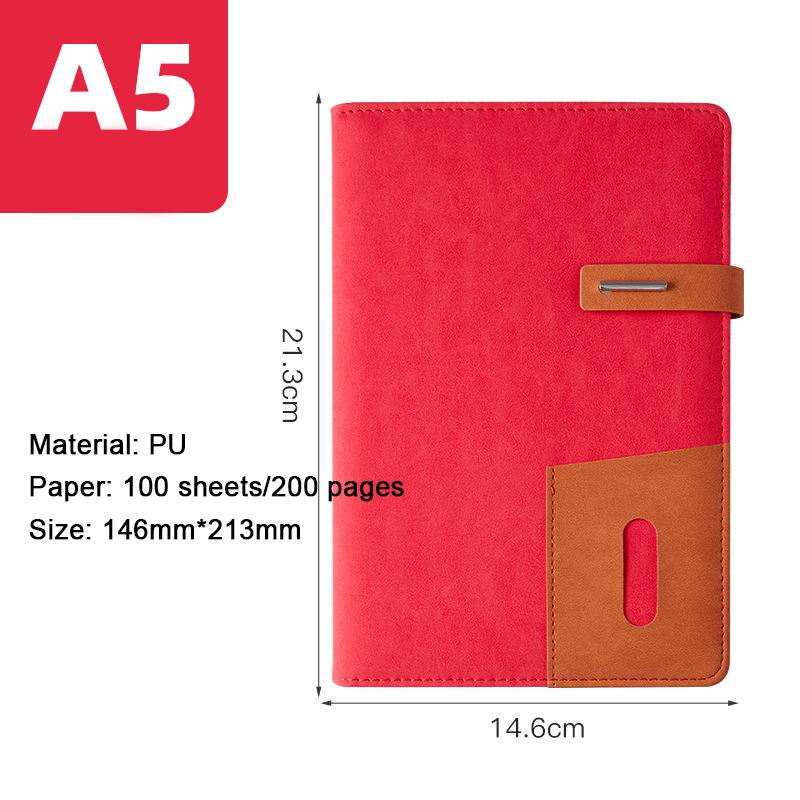 (Free Logo Engraving) A5 Thickened Business Hard Notebook, Notepad, Student Diary, Buckle Meeting Minutes, with Card Slot