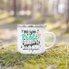Spanische Print Tasse Kaffee Tee Tassen Getränke Wasserbecher Lehrerleben Emaille Tassen Schule Zuhause Griff Trinkgeschirr Beste Geschenke für Lehrer