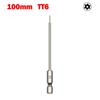 100mm Torx Screwdriver Bit with Standard Shank Diameter and Magnetic Feature