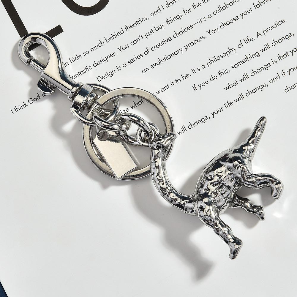 Dinosaur Bag Charm Keychain With Gold Plating For Cute Animal Bag Accessory