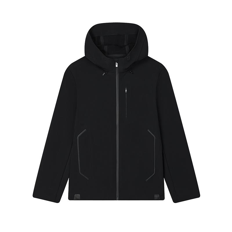 Fila Blue Simple Versatile Hooded Zip Long Sleeve Jacket Men Jackets Black F11M512703FBK