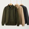 Japanese Retro Style Mens Jackets Solid Color Lapel Collar Business Jacket Spring and Summer Daily Casual Coat Loose Zipper Jacket