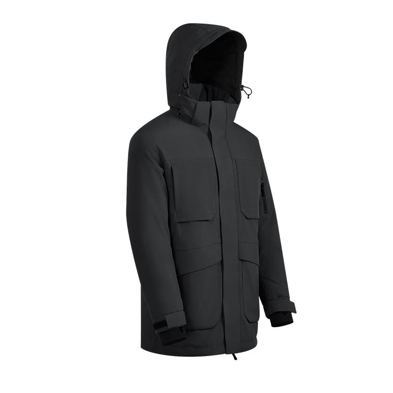 JD Jingzao Men's Hooded Mid-Length Down Parka